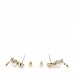 Pearl Crystal CC Drop Earrings Gold