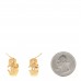 Metal Crystal CC Logo Hoop Earrings Gold