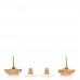 Resin CC Square Earrings Gold Pink
