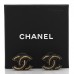 Enamel Textured CC Earrings Black Gold
