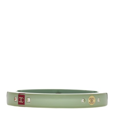 Resin Lucite CC Bangle Bracelet Green