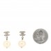 Crystal Pearl CC Drop Earrings Silver Pearly White