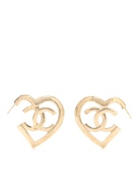 Metal CC Heart Coco In Love Hoop Earrings Gold