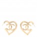 Metal CC Heart Coco In Love Hoop Earrings Gold