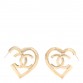 Metal CC Heart Coco In Love Hoop Earrings Gold
