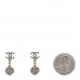 Crystal CC Ball Drop Earrings Silver Blue