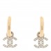 Crystal CC Hoop Drop Earrings Light Gold
