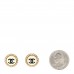 Crystal Pearl CC Round Earrings Gold Pearly White Black