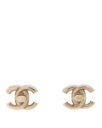 Metal CC Turnlock Earrings Gold