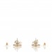 Pearl Crystal CC Chain Drop Earrings Gold