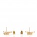 Crystal CC Drop Earrings Gold