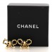 Lambskin Chain Bow Stud Earrings Black Gold