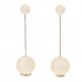 Pearl CC Chain Drop Earrings Gold