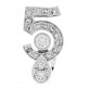 18K White Gold Diamond Eternal No.5 Single Earring