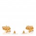 Crystal Pearl CC Perfume Bottle Chain Drop Earrings Gold