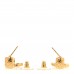 Metal Crystal CC Logo Hoop Drop Earrings Gold