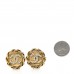 Crystal CC Round Clip On Earrings Gold