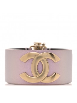 Iridescent Calfskin CC Wide Cuff M Lilac