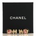 Crystal Printed CC Drop Earrings Gold Pink