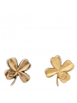 Metal Clover CC Earrings Gold
