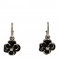 Enamel CC Camellia Drop Earrings Black