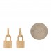 Metal Lock Drop Earrings Light Gold