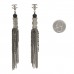 Metal CC Chain Tassel Paris Shanghai Earrings Ruthenium
