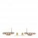 Metal Crystal Baguette High Society CC Earrings Gold