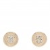 Crystal CC No 5 Round Earrings Gold