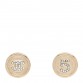 Crystal CC No 5 Round Earrings Gold