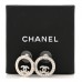 Crystal CC Round Earrings Silver