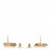 Metal CC No 5 Crystal Drop Earrings Gold Black