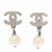 Pearl CC Drop Earrings Silver
