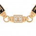 Metal Enamel CC Squares Choker Gold White Black
