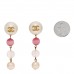 Enamel Bead CC Drop Clip On Earrings Gold Multicolor