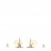 Crystal Pearl CC Drop Earrings Silver Pearly White