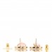 Crystal Pearl Heart CC Drop Earrings Pink Gold