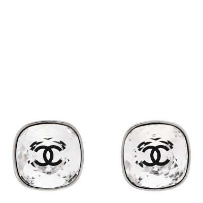 Crystal CC Clip On Earrings Silver