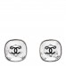 Crystal CC Clip On Earrings Silver