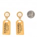Pearl CC Tags Drop Earrings Gold