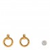 Quilted Hoop Clip On Earrings Gold
