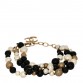 Metal Pearl Beaded Textured CC Gold Black White