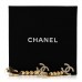 Metal Crystal CC Heart Hoop Long Drop Earrings Gold