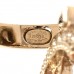 Metal Crystal Studded CC Hoop Drop Earrings Gold