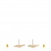 Pearl Baguette Crystal CC Drop Earrings Gold