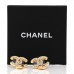 Metal Crystal CC Heart Drop Earrings Gold