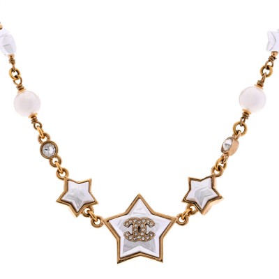Metal Pearl Crystal CC Star Gold Pearly White