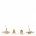 Metal Crystal Baguette CC Chain Drop Earrings Gold