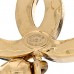Metal Crystal CC Heart Drop Earrings Gold