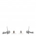 Crystal CC Bow Dangle Earrings Silver